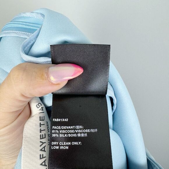 LAFAYETTE 148 | NEW Aerial Blue High Waisted Silk Blend Maxi Skirt Women’s 0 - Picture 14 of 16